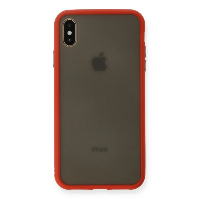 Mey İthalat®   iPhone XS Max Kılıf Montreal Silikon Kapak - Kırmızı