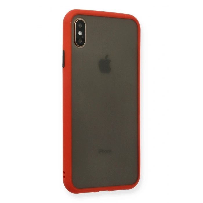 Mey İthalat®   iPhone XS Max Kılıf Montreal Silikon Kapak - Kırmızı