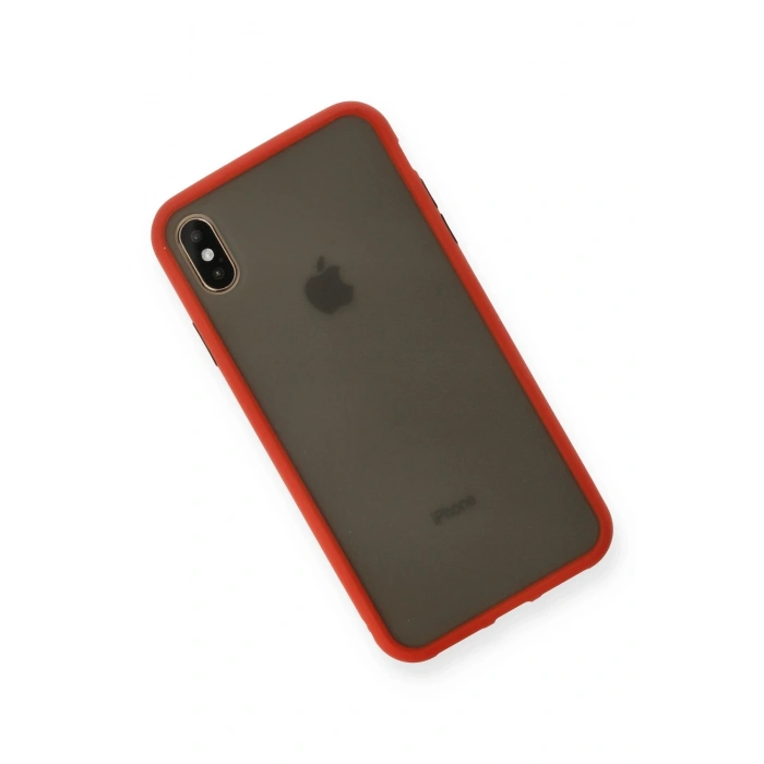 Mey İthalat®   iPhone XS Max Kılıf Montreal Silikon Kapak - Kırmızı