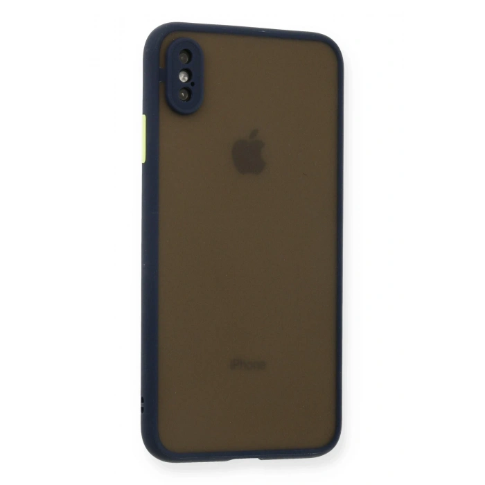 Mey İthalat®   iPhone XS Max Kılıf Montreal Silikon Kapak - Lacivert