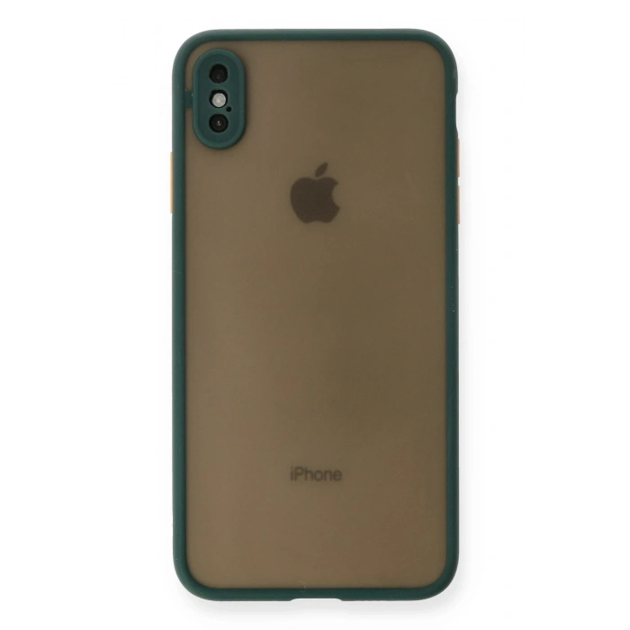 Mey İthalat®   iPhone XS Max Kılıf Montreal Silikon Kapak - Yeşil