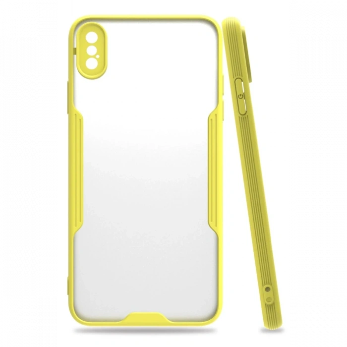 Mey İthalat®   iPhone XS Max Kılıf Platin Silikon - Sarı