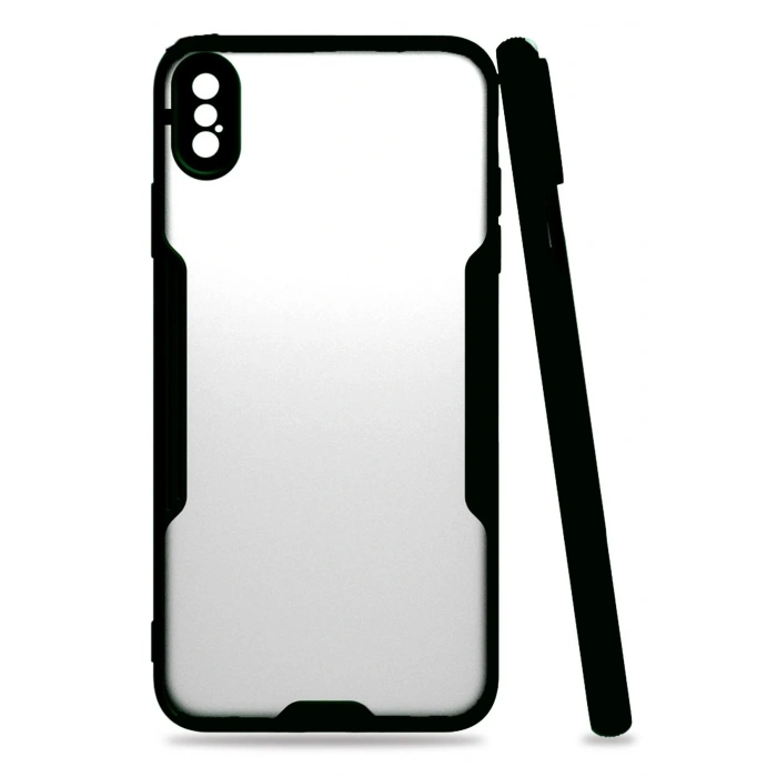 Mey İthalat®   iPhone XS Max Kılıf Platin Silikon - Siyah