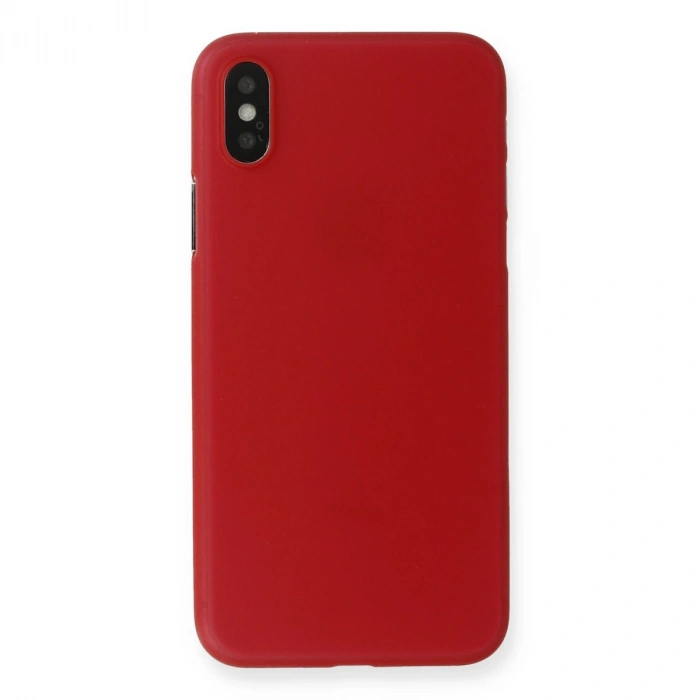 Mey İthalat®   iPhone XS Max Kılıf PP Ultra İnce Kapak - Kırmızı
