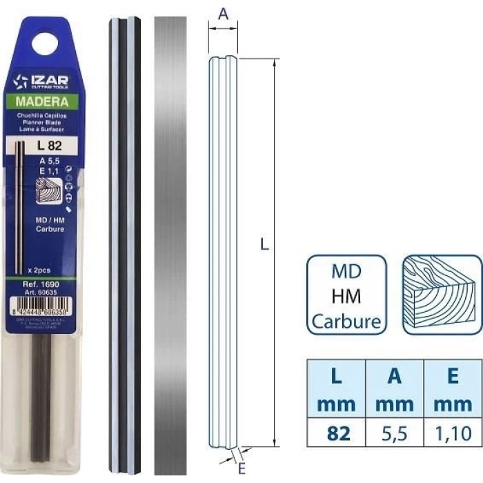 Mey İthalat® İzar Planya Bıçağı 82 mm 1 Çift