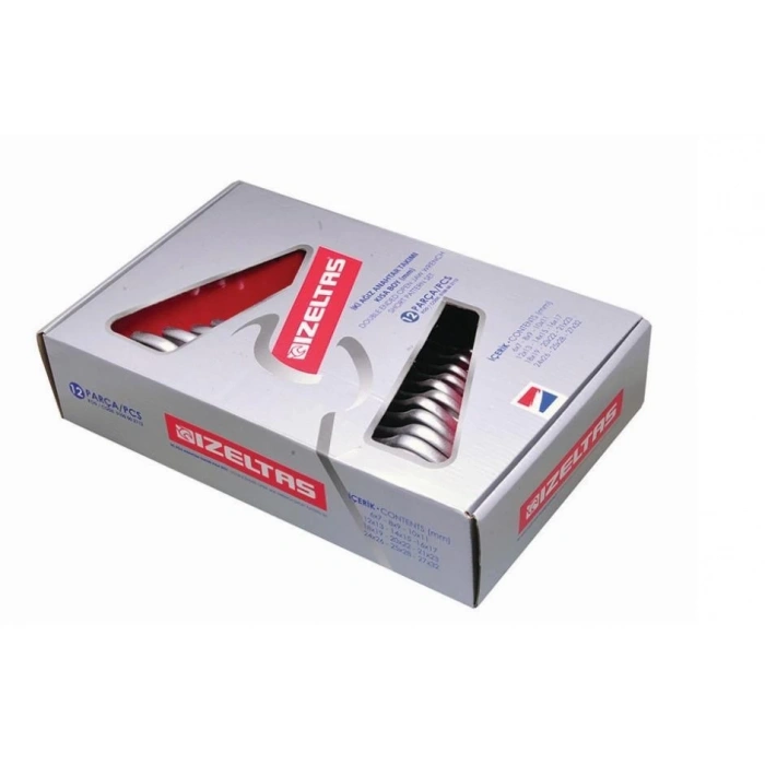 Mey İthalat® İzeltaş 0100 İki Ağız Anahtar Takımı Kısa Boy 8 Parça