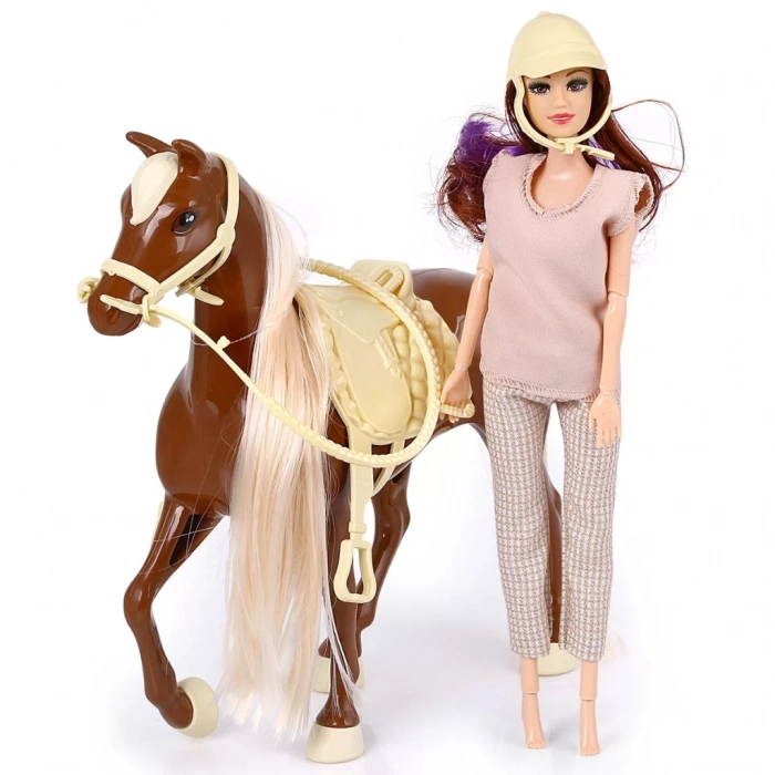 Mey İthalat® Jasmine Atlı Bebek Kahve-Bej