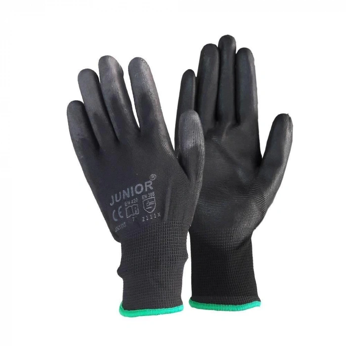 Mey İthalat® Junior JN1017 Siyah Pu Eldiven 7 No