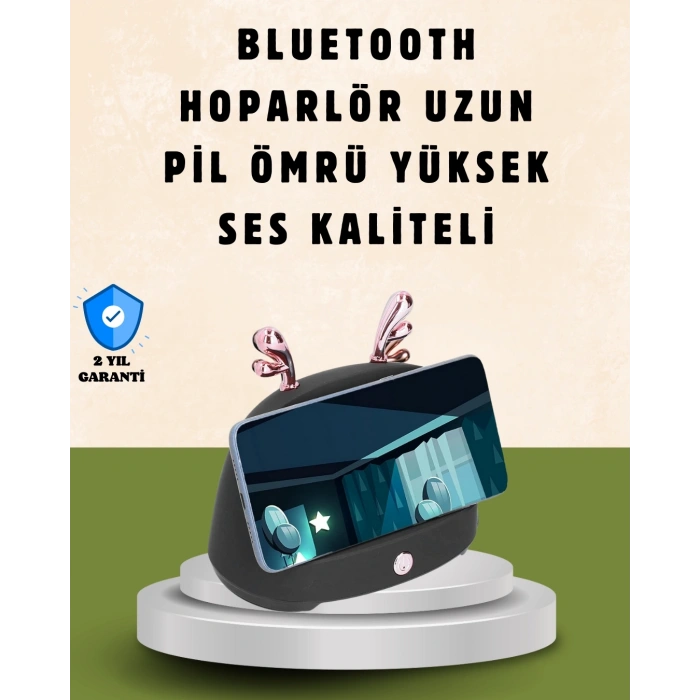 Mey İthalat® Kablosuz İndüksiyonlu Telefon Tutucu & Hoparlör – Net Ses, Kolay Kullanım