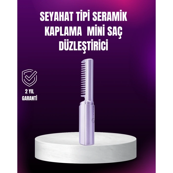 Mey İthalat® Kablosuz USB Şarjlı Saç Düzleştirici Tarak – Seyahat Boy