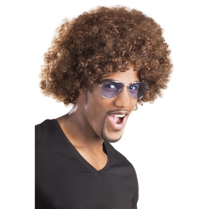 Mey İthalat® Kahve Renk Kıvırcık Afro Bonus Peruk
