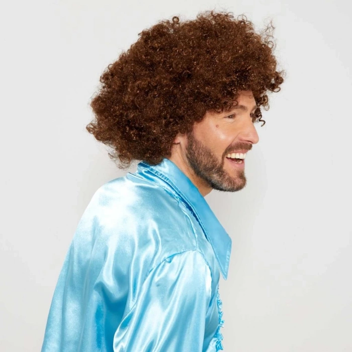 Mey İthalat® Kahve Renk Kıvırcık Afro Bonus Peruk