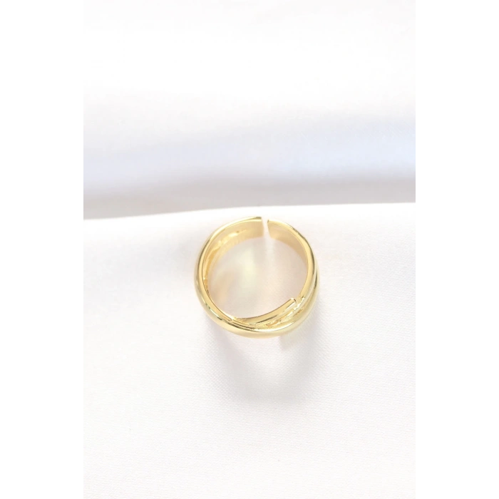 Mey İthalat® Kalın Gold Renk Ayarlanabilir Yüzük