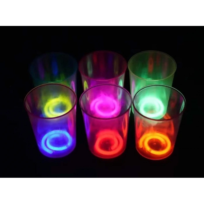 Mey İthalat® Karanlıkta Yanan Gece Işığı Mega Glow Bardaklar 8 Adet 8.5 x 10.5 cm