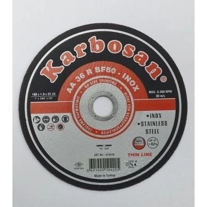 Mey İthalat® Karbosan Thinline İnox Kesici 180X1,9X22,23 mm