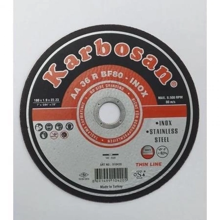 Mey İthalat® Karbosan Thinline İnox Kesici 180X1,9X22,23 mm