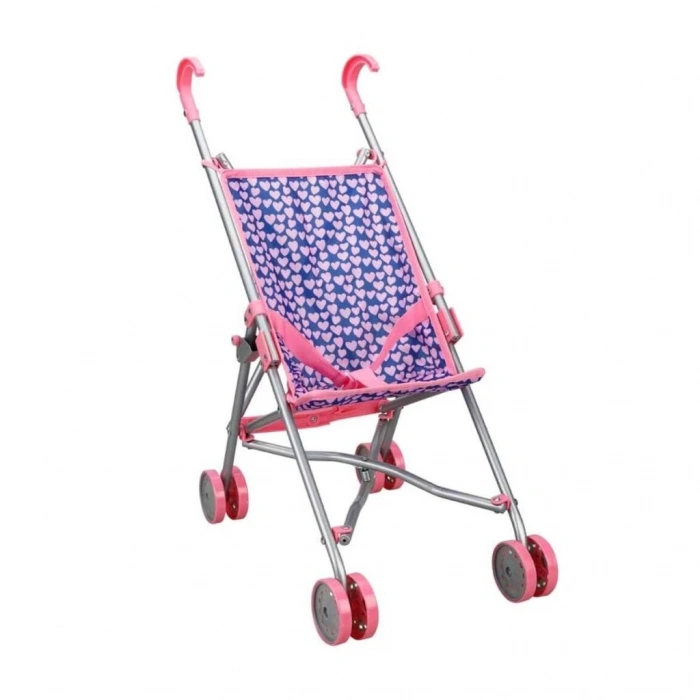 Mey İthalat®  Katlanabilir Kalpli Metal Bebek Puseti