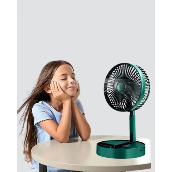 Mey İthalat® Katlanabilir Mini Fan – 3 Kademeli Soğutma, Şarjlı
