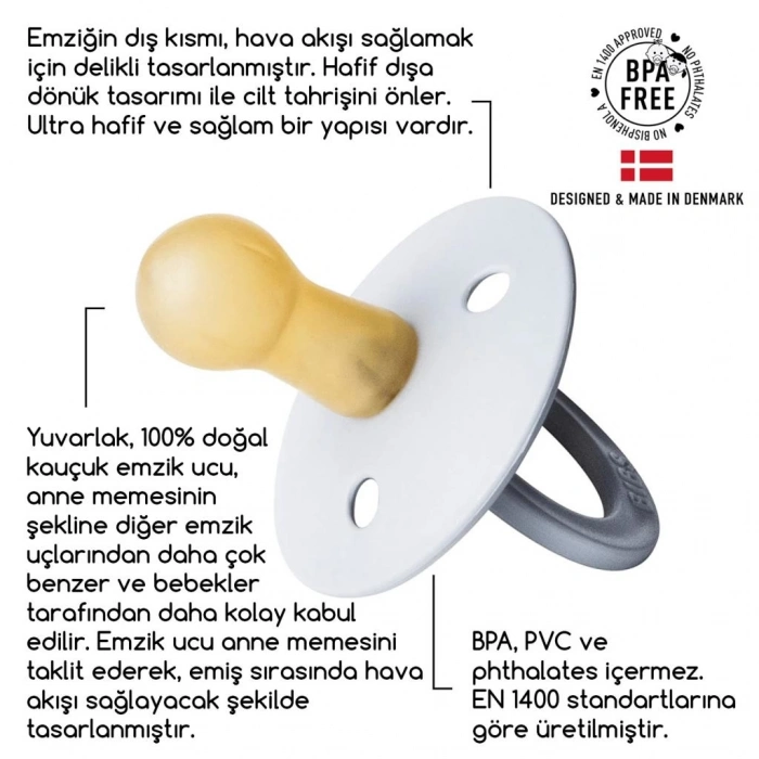 Mey İthalat®   Kauçuk Emzik 0-6 Ay Cloud Glow
