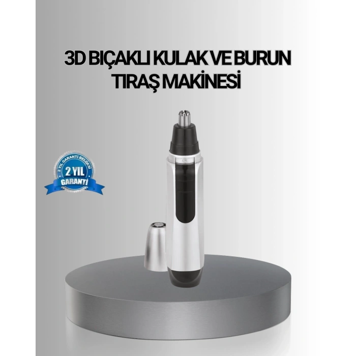 Mey İthalat® Kişisel Burun ve Kulak Tıraş Makinesi 3D Kavisli Bıçak ve Kompakt Tasarım