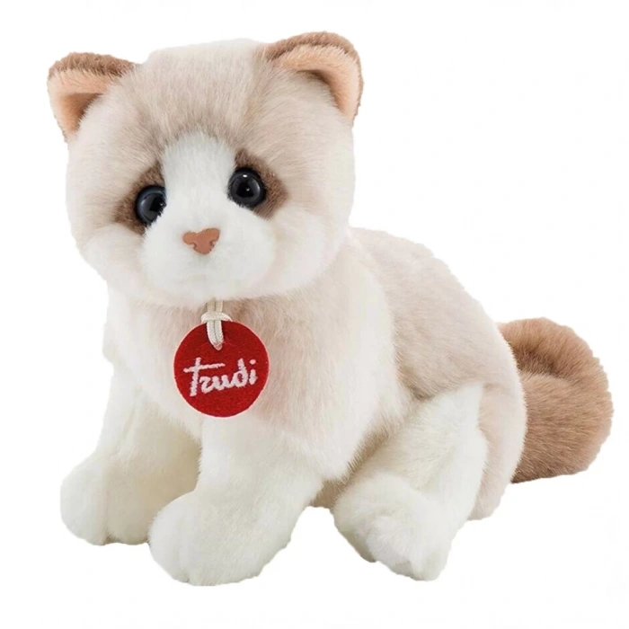 Mey İthalat® Kitty Peluş Beyaz Bej Kedi 20 cm