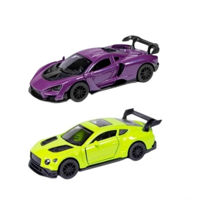 Mey İthalat® KM36201C-1-2-3-4  Çek Bırak Metal Araba  1:36