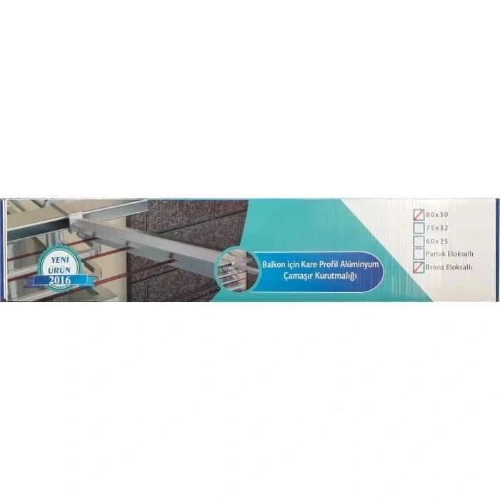 Mey İthalat® Koral Alüminyum Balkon Çamaşır Kurutma Askılığı 80x30