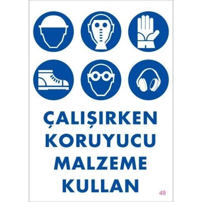 Mey İthalat® Koruyucu Malzeme Kullan Uyarı Levhası 25x35 KOD:49