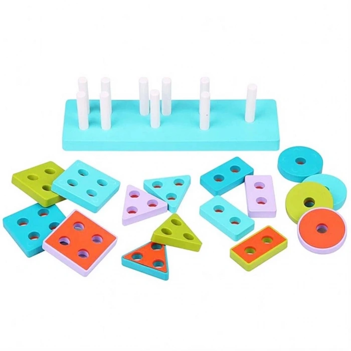 Mey İthalat® ​​​​​​​LC Ahşap Geometrik Şekiller Bul-Tak