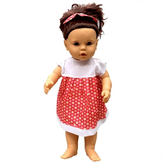 Mey İthalat®  Lila Sesli Saçlı Et Bebek