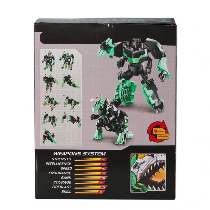 Mey İthalat®  LJ1653 Metal Gövdeli Dönüşebilen Robot -Gepettoys