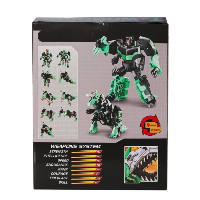 Mey İthalat®  LJ1653 Metal Gövdeli Dönüşebilen Robot -Gepettoys