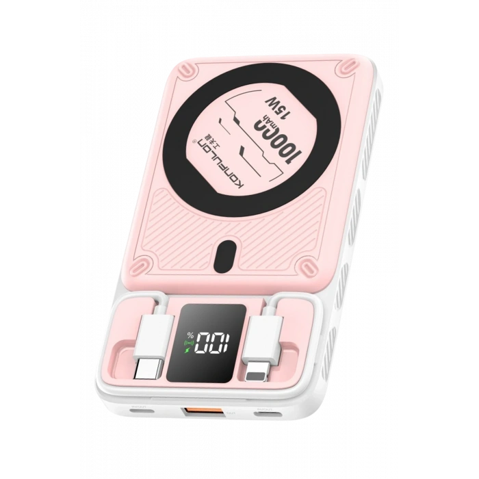 Mey İthalat®  M25W 10.000 mAh 20W PD Magsafe Powerbank - Pembe