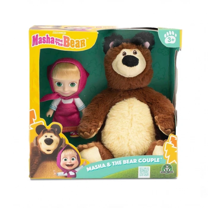 Mey İthalat®   Masha ile Koca Ayı 20 Cm Peluş 12 Cm Bebek MHA21000