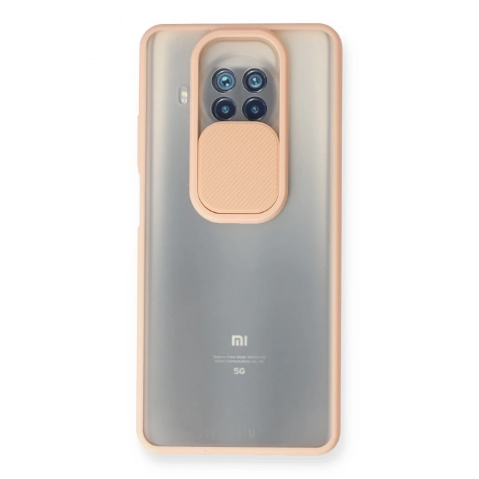 Mey İthalat®   Mi 10T Lite Kılıf Palm Buzlu Kamera Sürgülü Silikon - Pembe