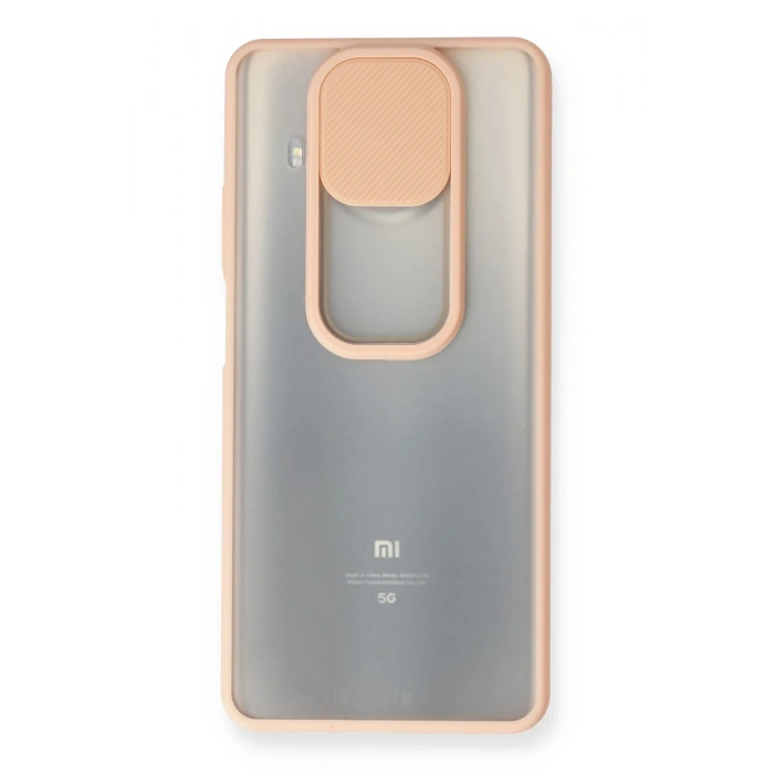 Mey İthalat®   Mi 10T Lite Kılıf Palm Buzlu Kamera Sürgülü Silikon - Pembe