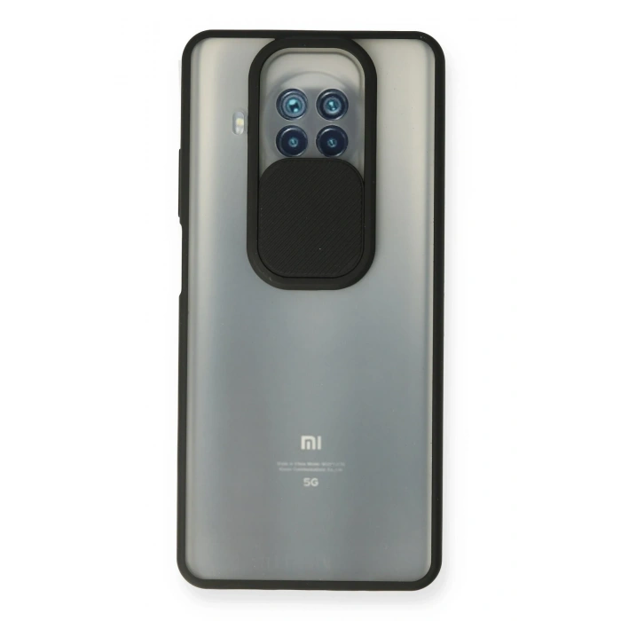 Mey İthalat®   Mi 10T Lite Kılıf Palm Buzlu Kamera Sürgülü Silikon - Siyah