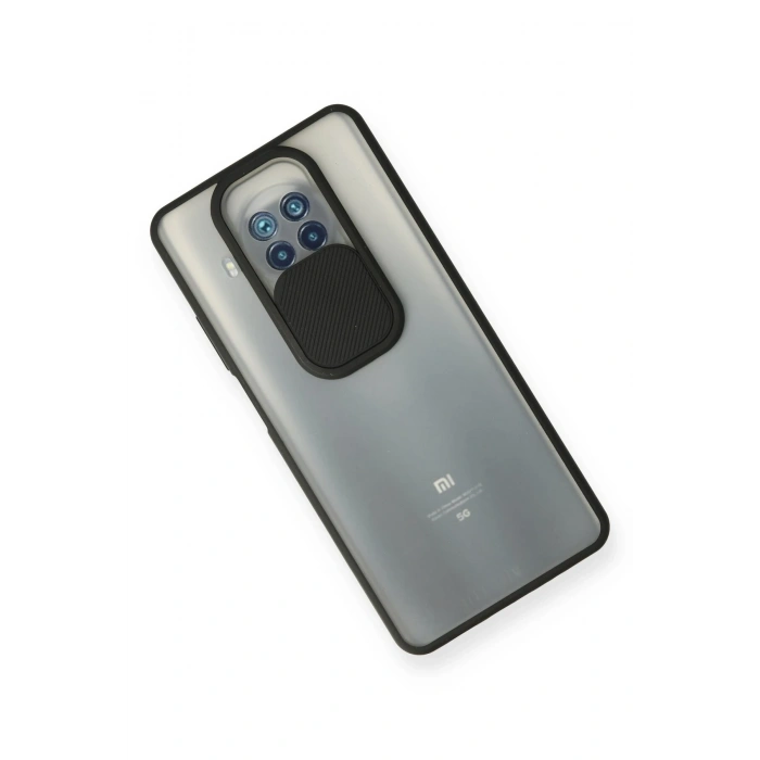 Mey İthalat®   Mi 10T Lite Kılıf Palm Buzlu Kamera Sürgülü Silikon - Siyah