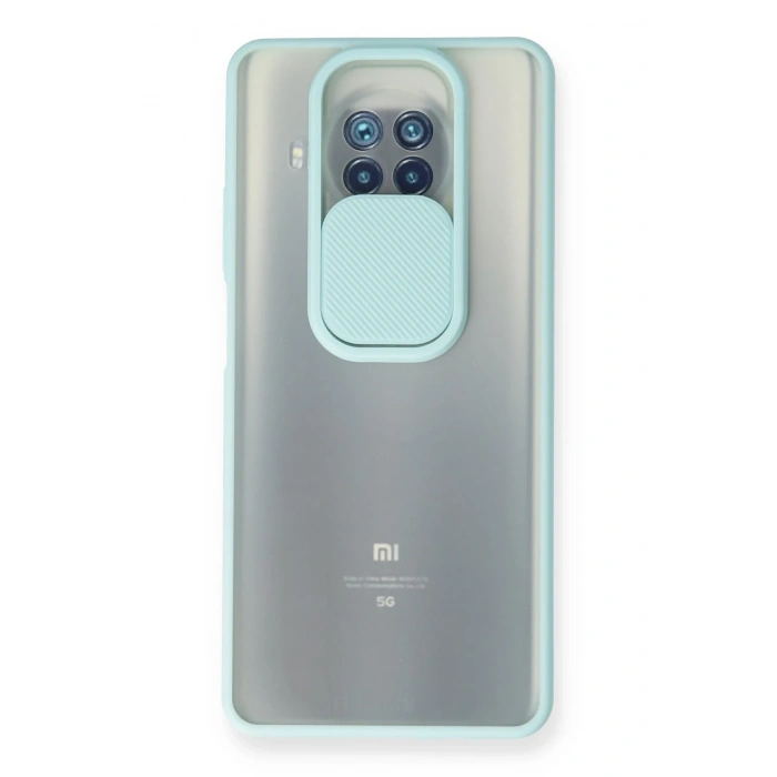 Mey İthalat®   Mi 10T Lite Kılıf Palm Buzlu Kamera Sürgülü Silikon - Turkuaz