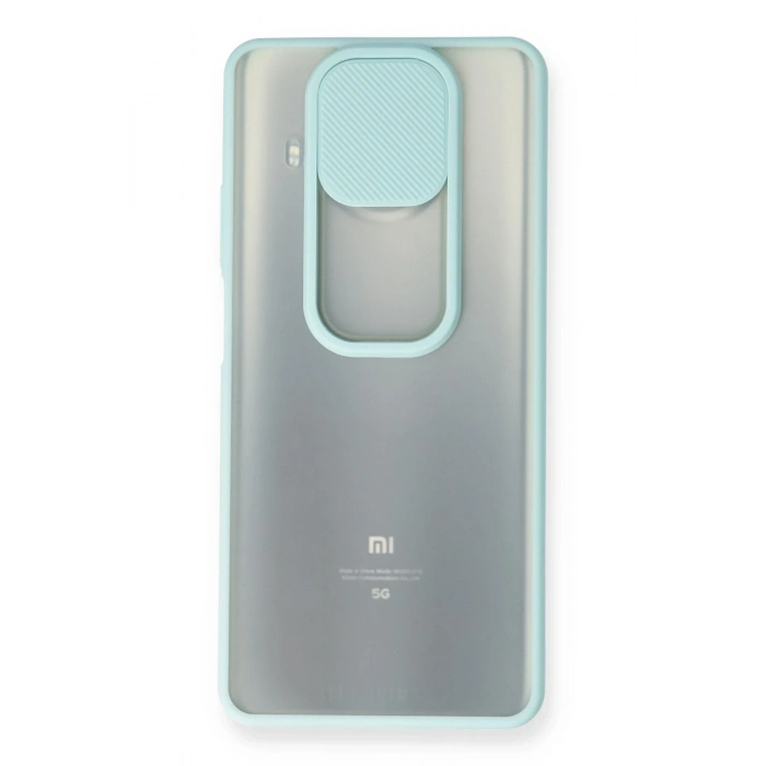Mey İthalat®   Mi 10T Lite Kılıf Palm Buzlu Kamera Sürgülü Silikon - Turkuaz