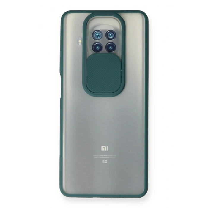 Mey İthalat®   Mi 10T Lite Kılıf Palm Buzlu Kamera Sürgülü Silikon - Yeşil