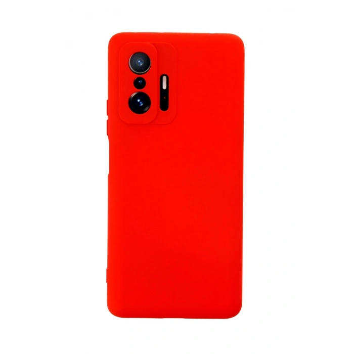 Mey İthalat®   Mi 11T Pro Kılıf Nano içi Kadife Silikon - Kırmızı