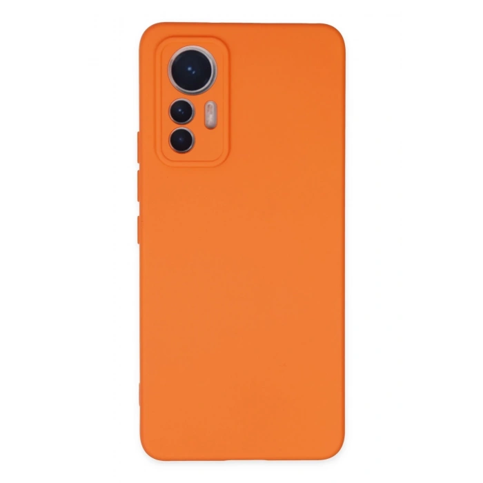 Mey İthalat®   Mi 12 Lite Kılıf Nano içi Kadife Silikon - Turuncu