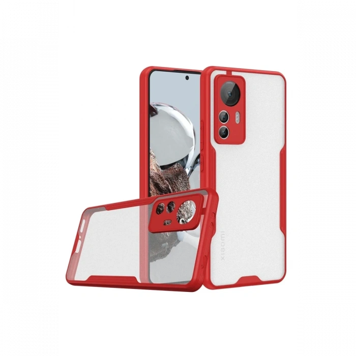 Mey İthalat®   Mi 12T Kılıf Platin Silikon - Kırmızı