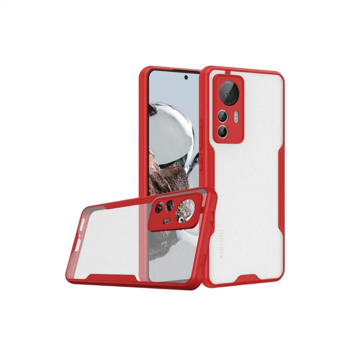 Mey İthalat®   Mi 12T Kılıf Platin Silikon - Kırmızı