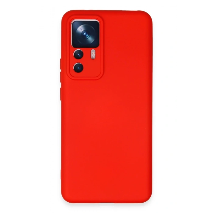 Mey İthalat®   Mi 12T Pro Kılıf Nano içi Kadife Silikon - Kırmızı