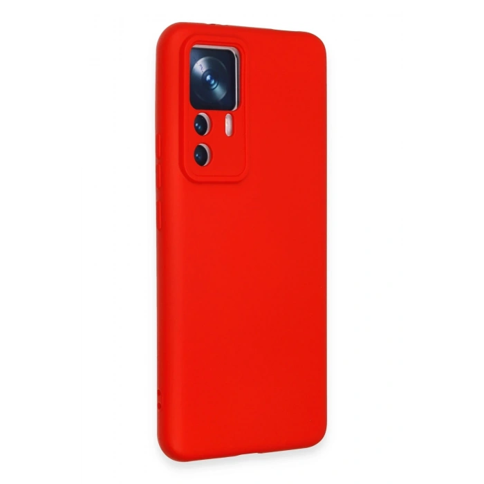 Mey İthalat®   Mi 12T Pro Kılıf Nano içi Kadife Silikon - Kırmızı