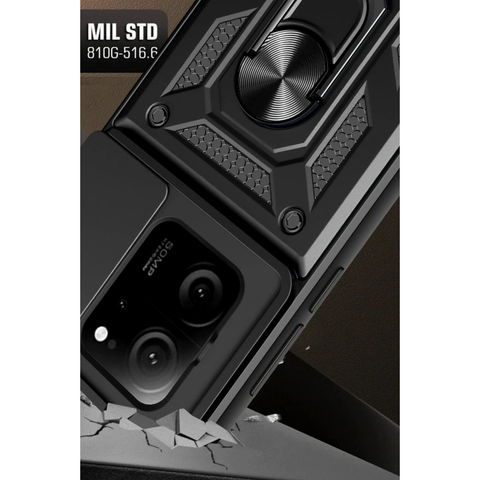 Mey İthalat®   Mi 13T Pro Kılıf Pars Lens Yüzüklü Silikon - Kırmızı