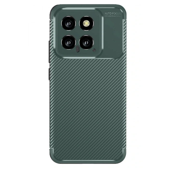Mey İthalat®   Mi 14T Kılıf Auto Focus Karbon Kapak - Koyu Yeşil