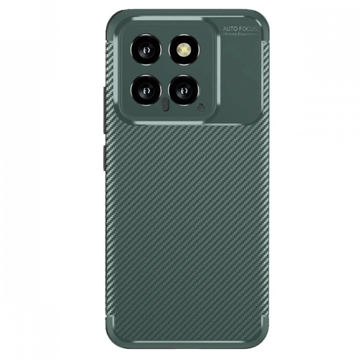 Mey İthalat®   Mi 14T Kılıf Auto Focus Karbon Kapak - Koyu Yeşil